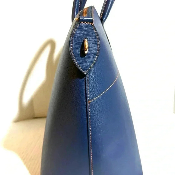 Valentino navy blue saiffiano leather satchel handbag - Picture 6 of 13